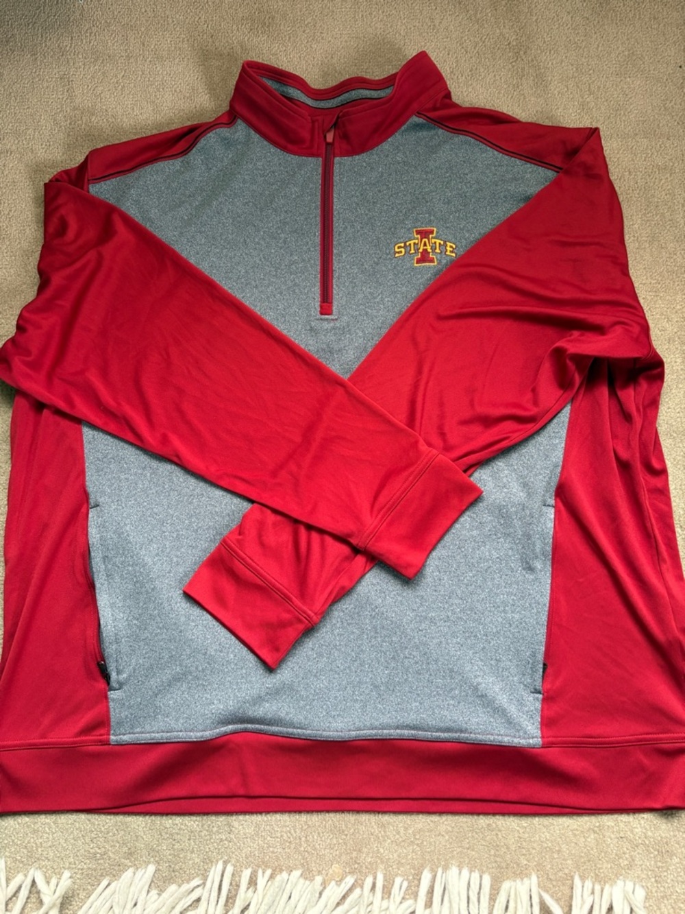 Cutter & Buck Red Athletic Pullover with Iowa State logo